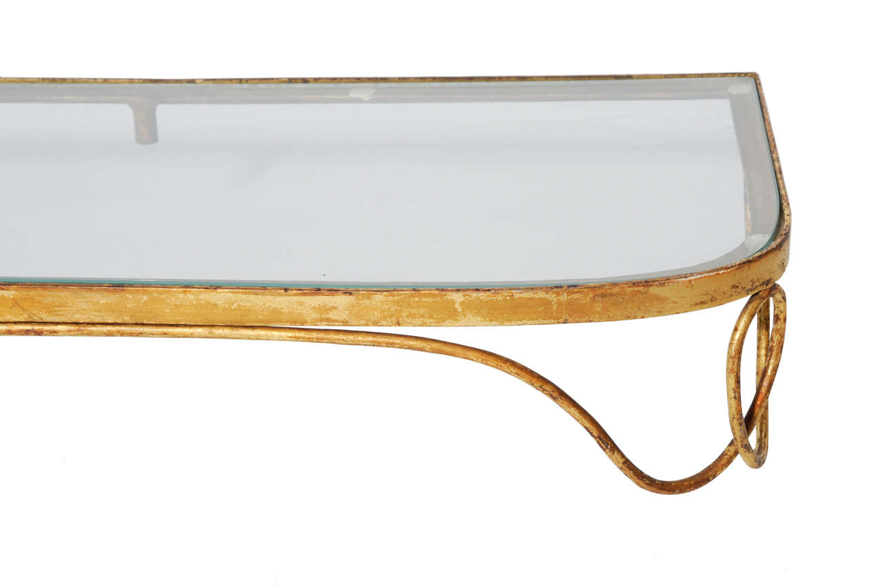 Gilt Console Table in the Style of Jean Royer For Sale